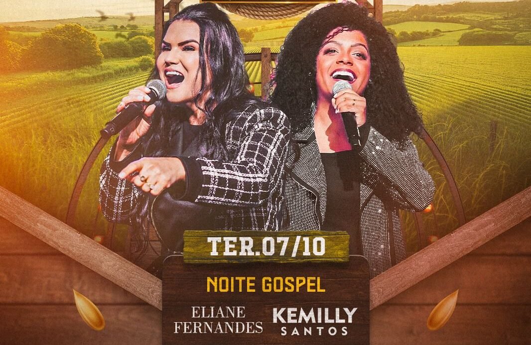 Show gospel com Kemili Santos e Eliane Fernandes acontece nesta terça no Parque de Exposições Dilson Martins