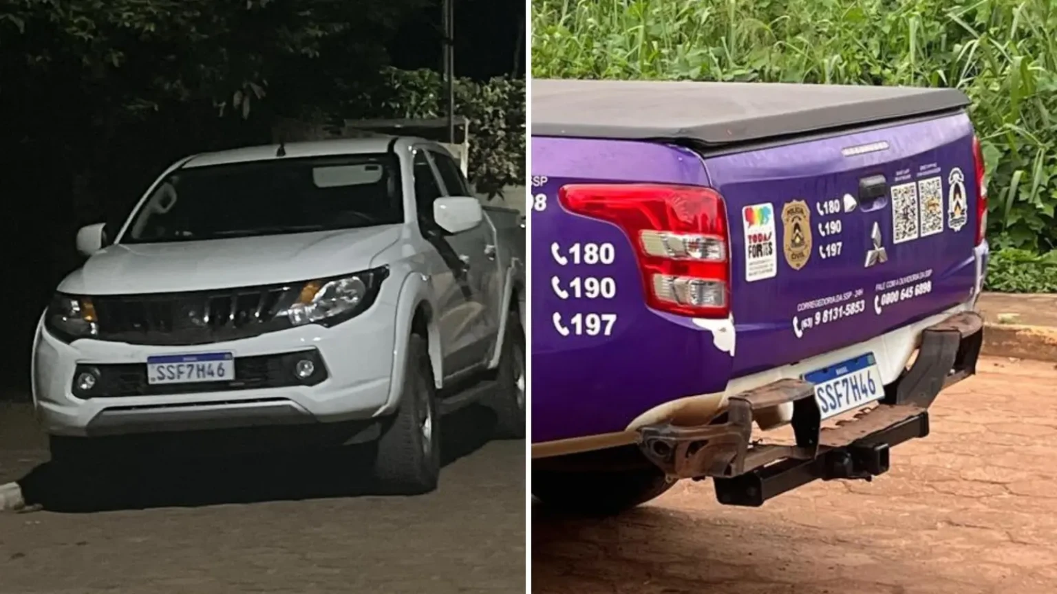 Caminhonete da SSP que deveria ter sido devolvida é vista descaracterizada com prefeito de Luzinópolis