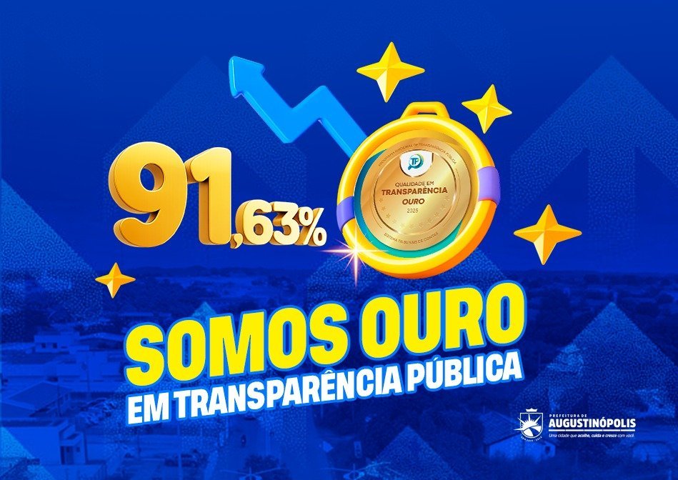 Augustinópolis conquista Selo Ouro no Ranking Nacional de Transparência Pública